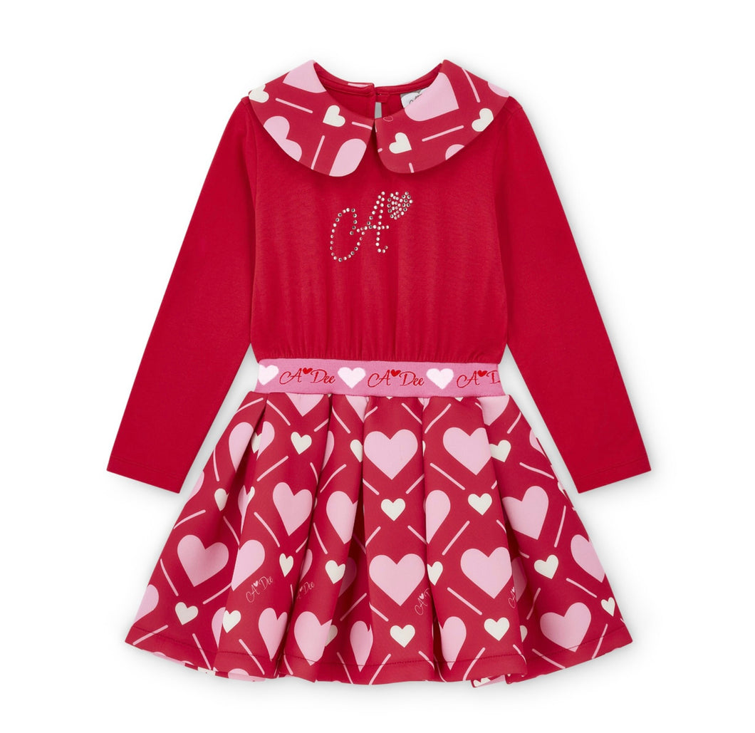 ADee AW25 Heart Print Mix Dress Lara 701