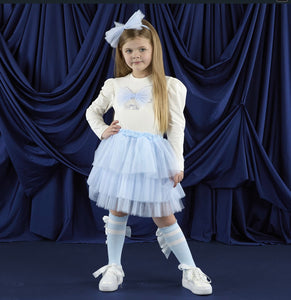 ADee AW25 Tulle Bow Skirt Set Vintage White 525 Naya