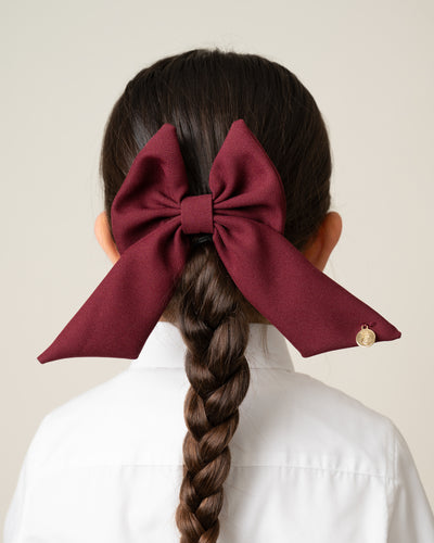 Caramelo AW25 Back To School School Hair Bow with Alligator Maroon