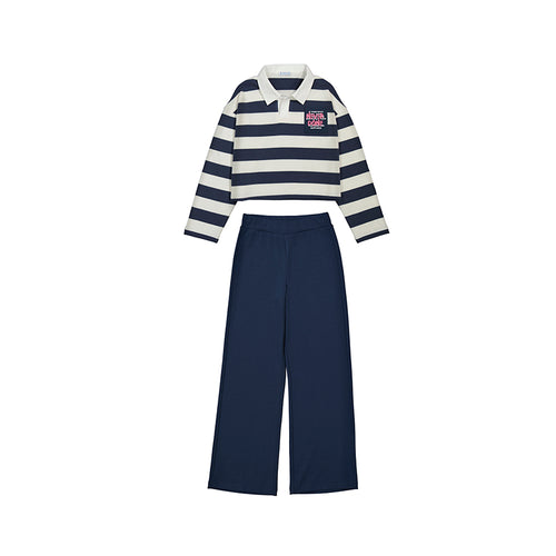 Mayoral AW25 Junior Girls Cropped Sweatshirt & Straight Leg Joggers 7584 Navy