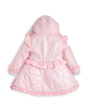 Load image into Gallery viewer, Caramelo Kids AW25 Fur Trim Hood Peplum Coat Pink