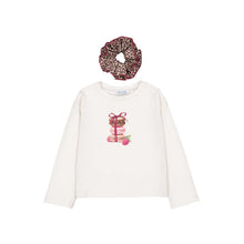 Load image into Gallery viewer, Mayoral AW26 Mini Girl Long Sleeved T-Shirt with Scrunchie &amp; Jeans
