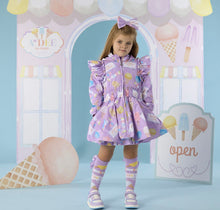 Load image into Gallery viewer, ADee SS26  Sabrina Ice Cream Print Frill Jacket 204 Lilac Dreams