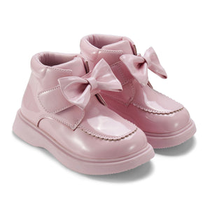 Little A AW25 Bow Boot with Velcro Strap 502  Bowe Pink