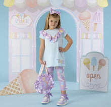 Load image into Gallery viewer, ADee SS26 Ice Cream Print Legging Set 520 Soft Blue Scarlett