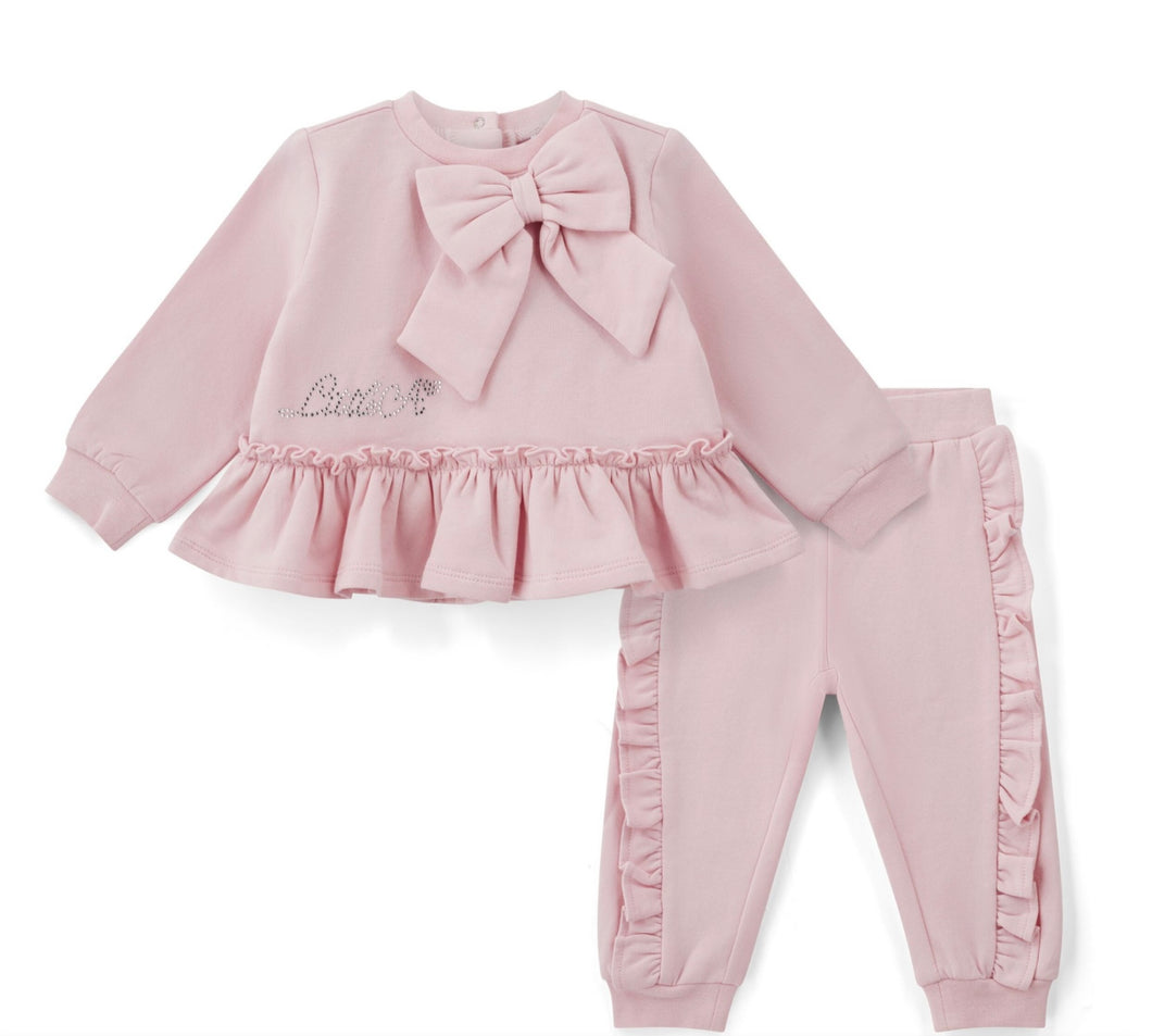 Little A AW25 Bow Frill Tracksuit 303 Jasmine Pink Fairy