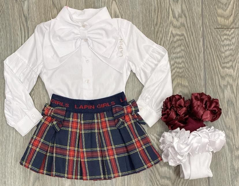 Lapin House Shirt & Tartan Skirt