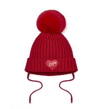 Load image into Gallery viewer, Little A AW25 Knitted Lurex Pom Pom Hat 416 Kamila Reddish