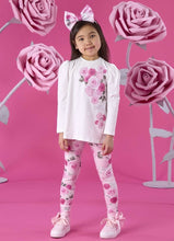 Load image into Gallery viewer, ADee AW26 Ayla Rose Print Insert Legging Set 502 Snow White