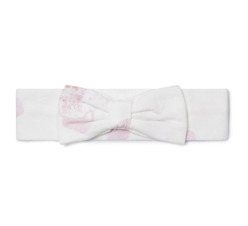 Little A AW25 Cupcake Print Bow Headband Snow White 316 Katalina