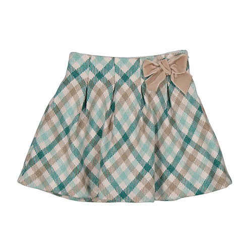 Mayoral AW24 Check Skirt 49011 Jade Mini Girl