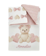 Load image into Gallery viewer, Monnalisa AW26 BABY GIRLS PINK TEDDY BABYGROW &amp; BLANKET