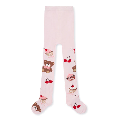 ADee AW25 Bear Print Tights 912 Macie Pink Fairy