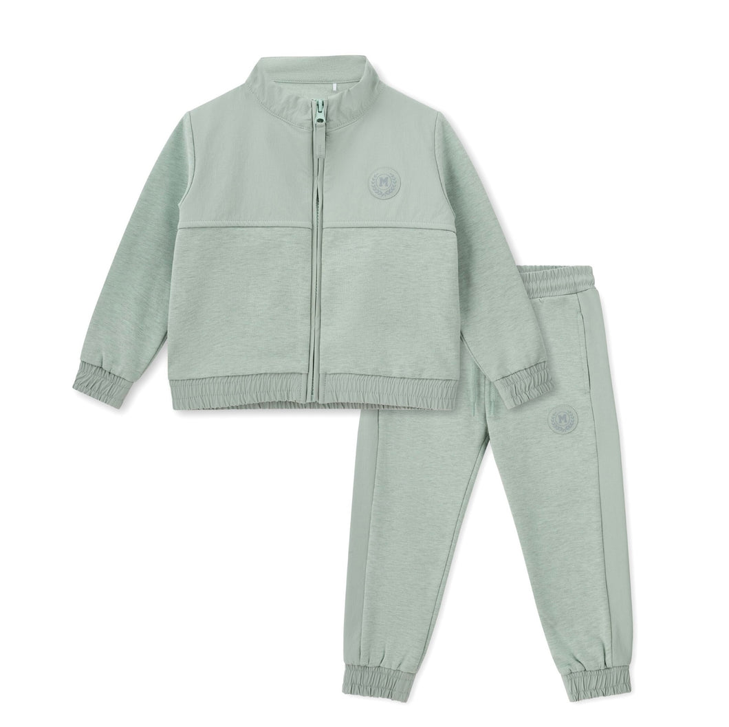 Mitch & Son AW25 Melange / Nylon Zipper Tracksuit 410 Icey Jade Jonathan