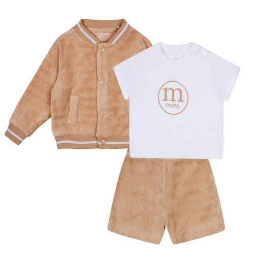 Mini Mitch & Son SS24 Terry sweatshirt & short set 003 Sebastian  Sand