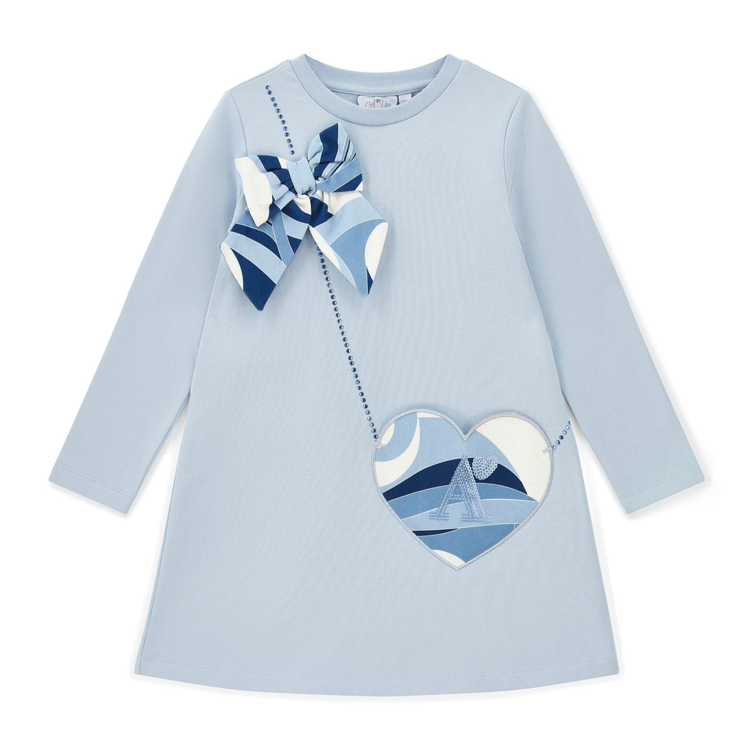 ADee AW25 Handbag Sweat Dress Powder Blue 714 Lotus
