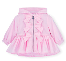 Load image into Gallery viewer, Little A SS26 Ophilia 101 Hooded Jacket with Bow Detail Pink Blossom