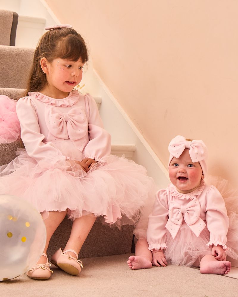 Caramelo Kids AW25 Twofer Tulle Dress 0321244 Pink