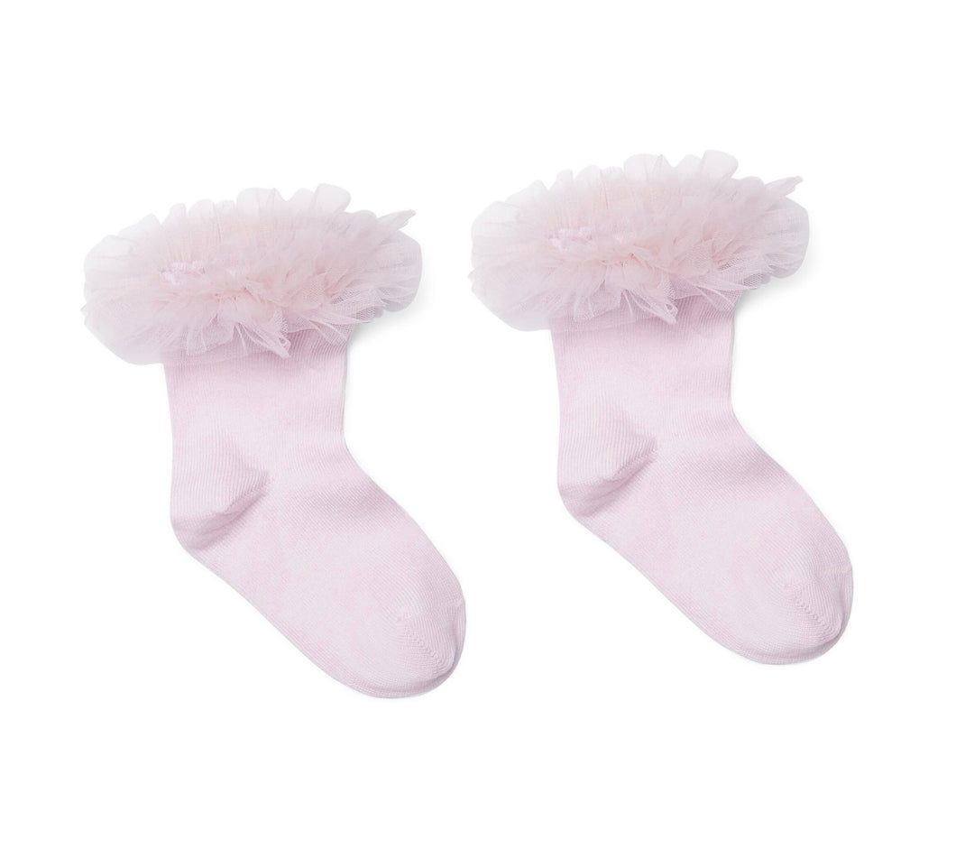 Little A AW25 Tulle Ankle Sock Karla 313 Pink Fairy