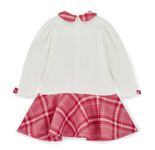Load image into Gallery viewer, ADee AW25 Check Bow Dress with Peter Pan Collar 703 Snow White