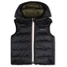 Load image into Gallery viewer, Boss AW26 Baby Boys BOSS J53506 Puffer jacket Reversible sleeveless, Down jacket with hood.