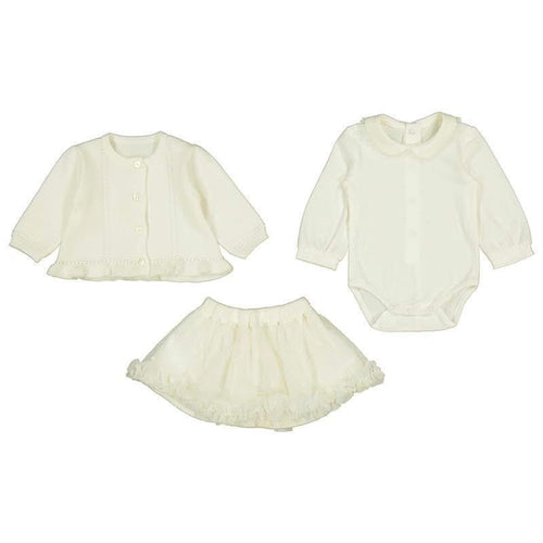 Mayoral AW25 3 Piece Skirt Set 2830 Natural