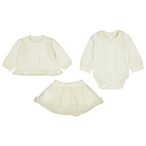 Mayoral AW25 3 Piece Skirt Set 2830 Natural