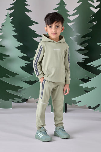 Mitch & Son Junior AW24 Hoodie Tracksuit with Tape Detail 608 CARSON Khaki