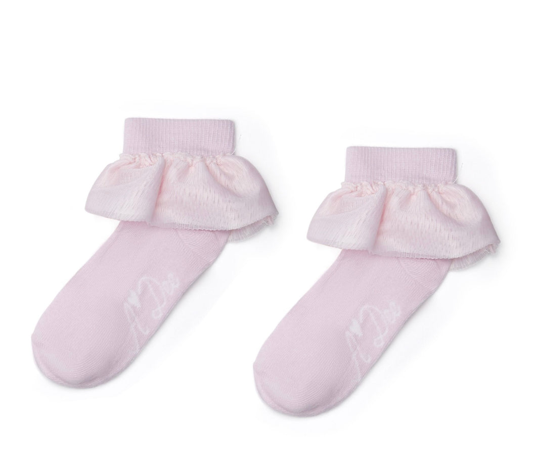 ADee AW25 Frill Ankle Socks 934 Lou Lou Fairy Pink