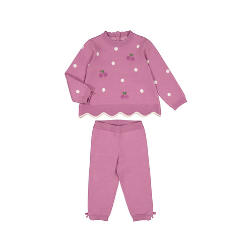 Mayoral AW24 Knit Legging Set 2549 Orchid Baby Girl