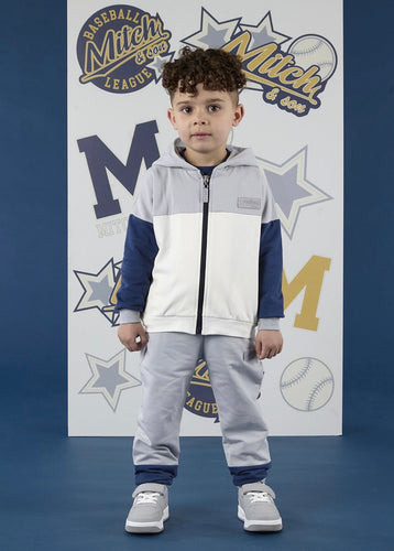 Mitch & Son AW25 Drop Shoulder Zipper Tracksuit 507 Kayden Grey Mist