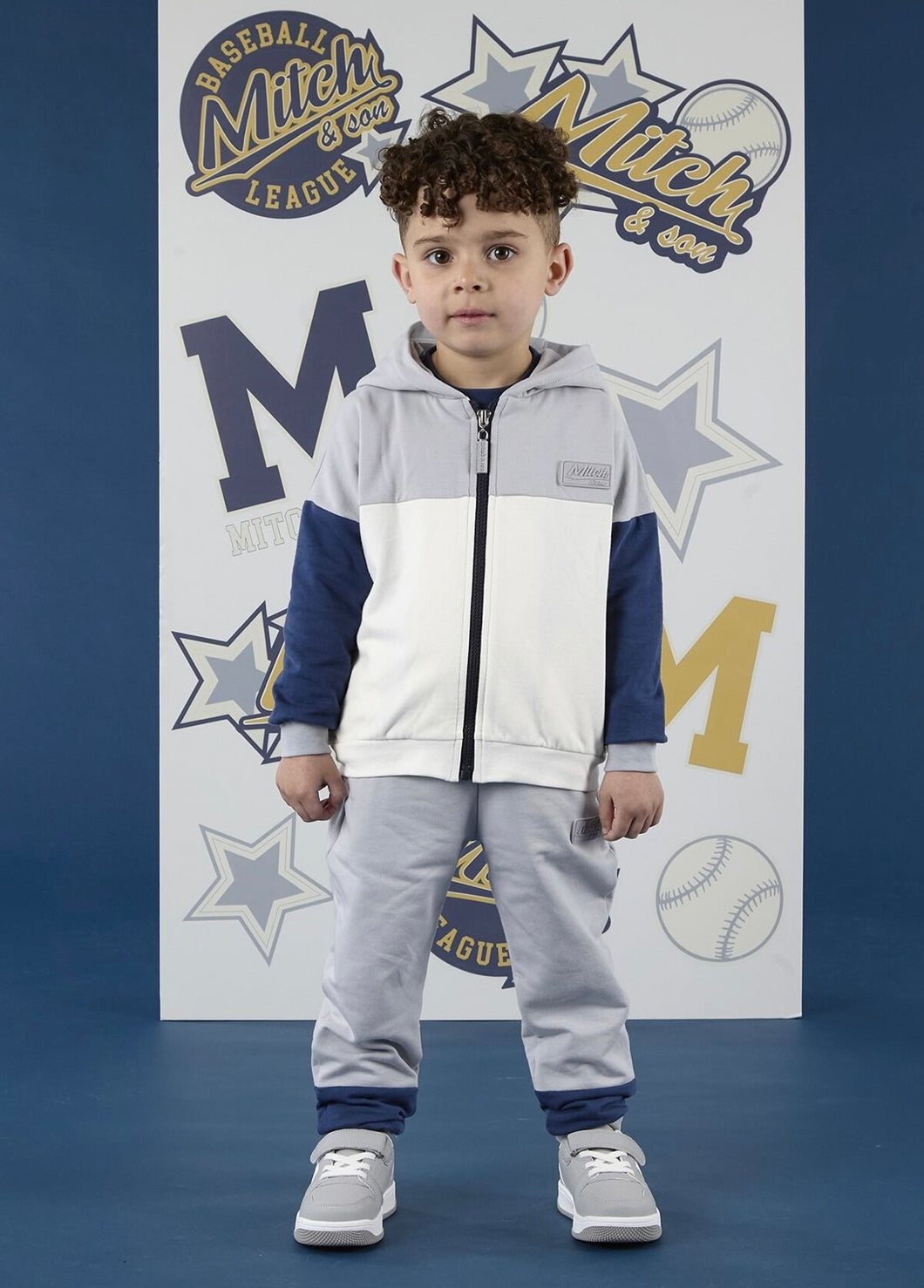 Mitch & Son AW25 Drop Shoulder Zipper Tracksuit 507 Kayden Grey Mist