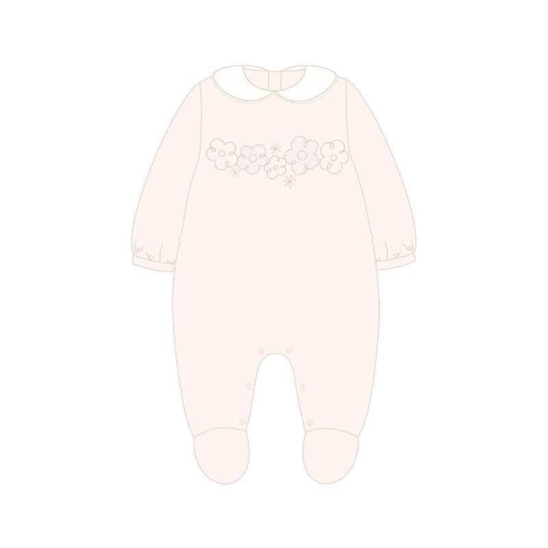 Mayoral AW25 Velour Onesie 2701 Girl Layette Baby Rose
