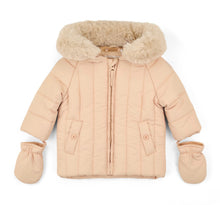 Load image into Gallery viewer, Mitch &amp; Son AW25 Fur Trimmed Padded Jacket 701 Mikey Latte Beige