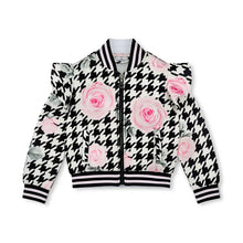 Load image into Gallery viewer, ADee AW26  Autumn Houndstooth Print Bomber 303 Black