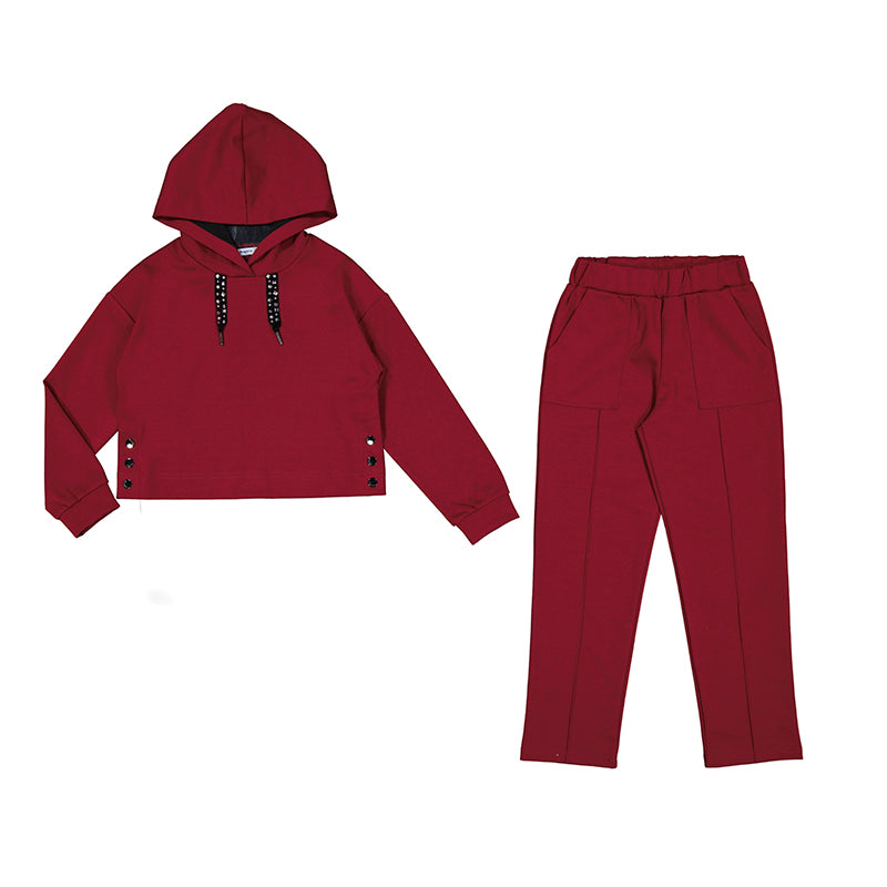 Mayoral AW24 Knit Fabric Tracksuit 7846 Junior Girl Cherry