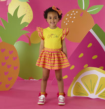 Load image into Gallery viewer, ADee SS26 Tiffany Zig Zag Print Poly Skort Set 526 Warm Yellow 526