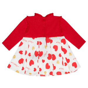 Little A AW24 Heart Print Dress Harlow 407 Red