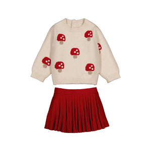 Mayoral AW25 Girl Tricot Skirt Set 2925 Red