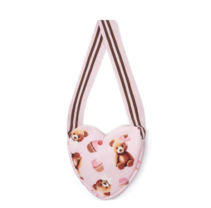ADee AW25 Bear Print Heart Bag 920 Louise Pink Fairy