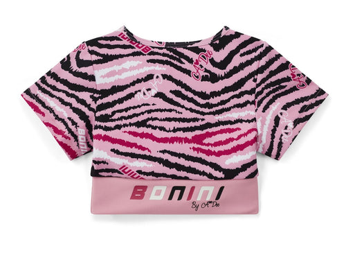 Bonini AW25 Printed Sports Top 307 Peony Pink Energy