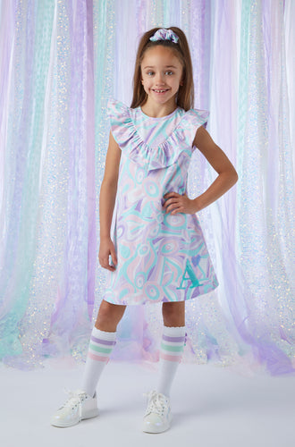 ADee SS24 Pastel Print Jersey Dress Natasha Lilac 709