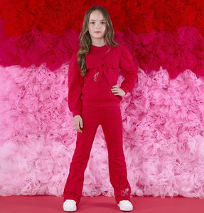 ADee AW25 Bow Flare Tracksuit 523 Luna Red
