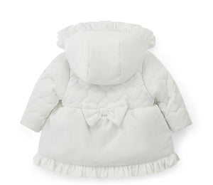 Little A AW25 Heart Embroidery Puff Hooded Jacket Kaia 301 Snow White
