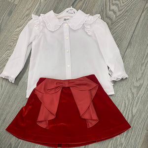 Sarah Louise blouse and red skirt set