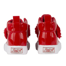 Load image into Gallery viewer, Little A AW24 Faux Fur Strap High Top FUREVER Red