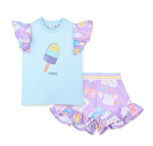 Load image into Gallery viewer, ADee SS26 Ice Cream Cart Print Short Set Sia Soft Blue 512