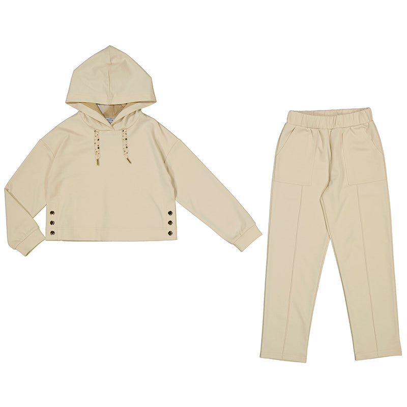 Mayoral AW24 Knit Fabric Tracksuit 7846 Junior Girl Stone