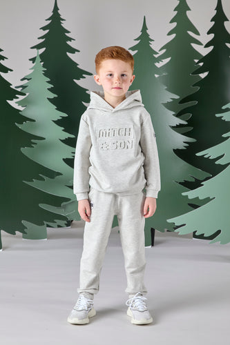 Mitch & Son Junior AW24 Hoodie Embossed TRACKSUIT 609 Chase Light GREY