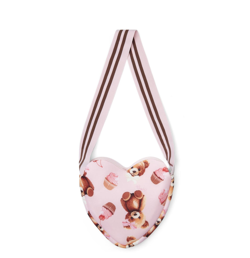 ADee AW25 Bear Print Heart Bag 920 Louise Pink Fairy